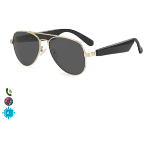 Gafas inteligentes A01-3111, control de llamada bluetooth, asistente de voz, traducción AI. Tamaño XL.