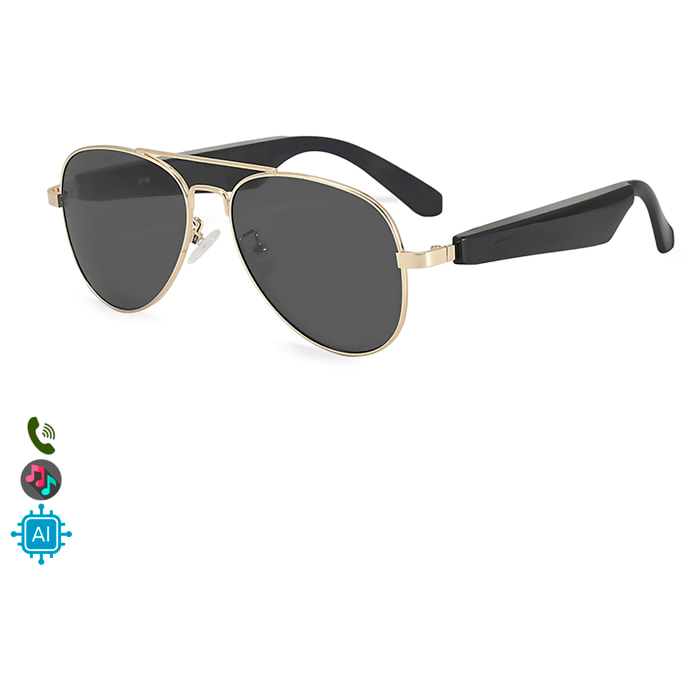 Gafas inteligentes A01-3111, control de llamada bluetooth, asistente de voz, traducción AI. Tamaño XL.