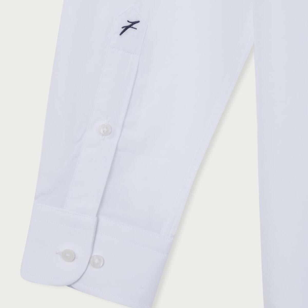 Camicia Uomo 1 Bottone Francese Popeline stretch Unito Bianco