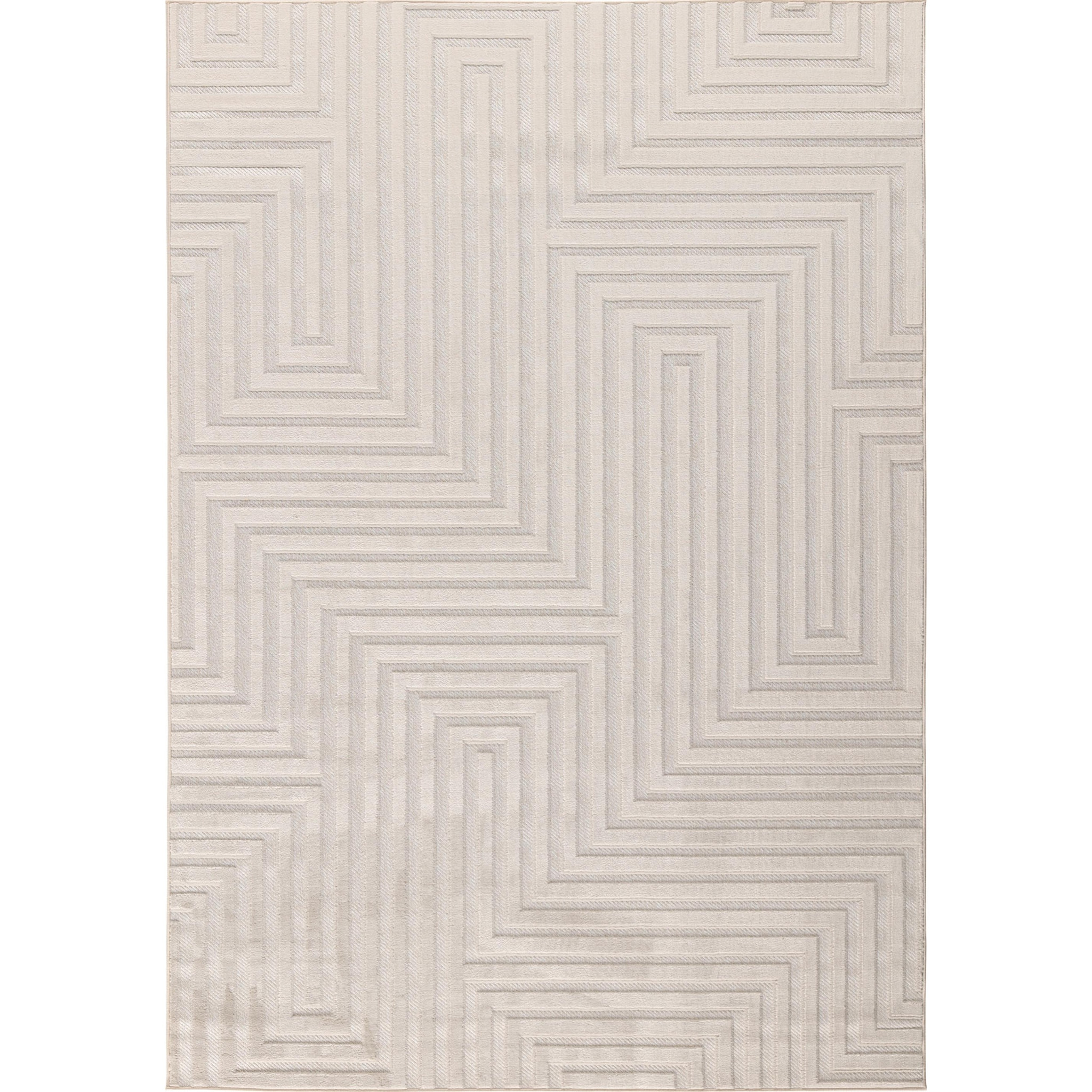 Tapis Loopin 338 crème - Motif en relief - Indoor & Outdoor