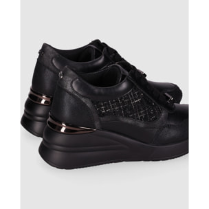 Deportivos de Piel Sintética - Negro - Tacón: 6 cm