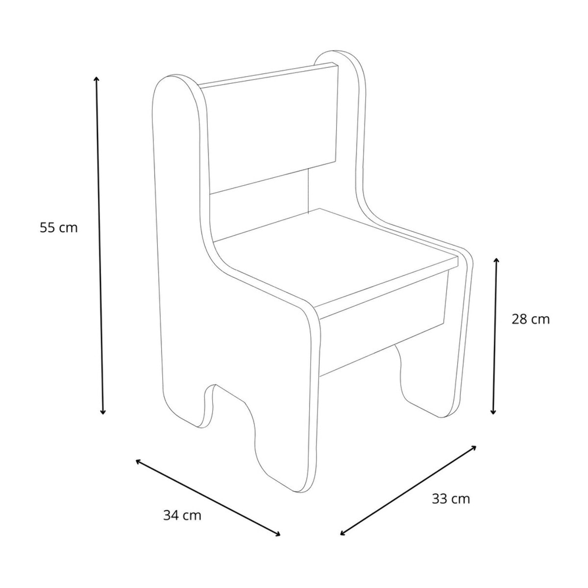 Set tavolo e sedia per bambini Timi in legno bianco
