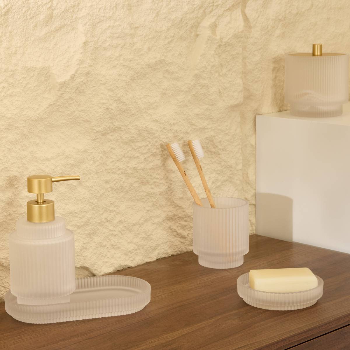Plateau de salle de bain ovale Solis blanc