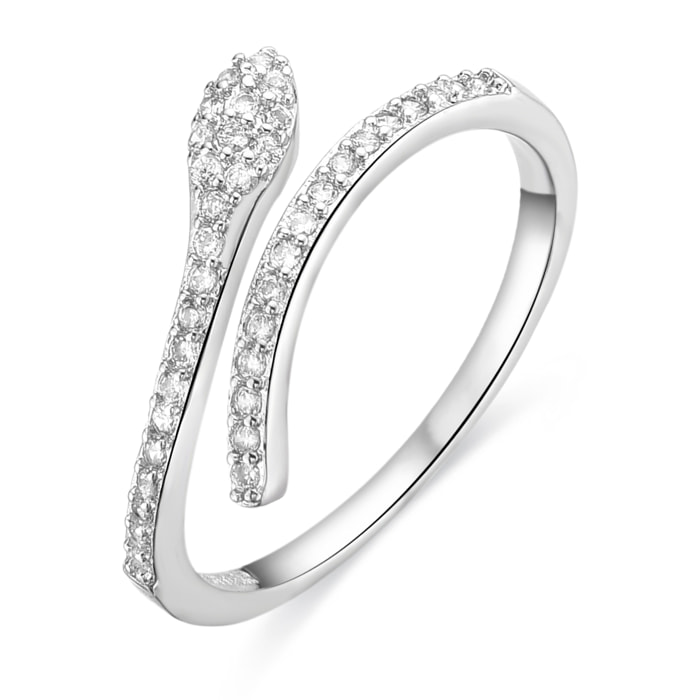 Anillo de Circonita Brillante acabado en rodio