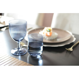 Lot de 6 verres a vin bleu