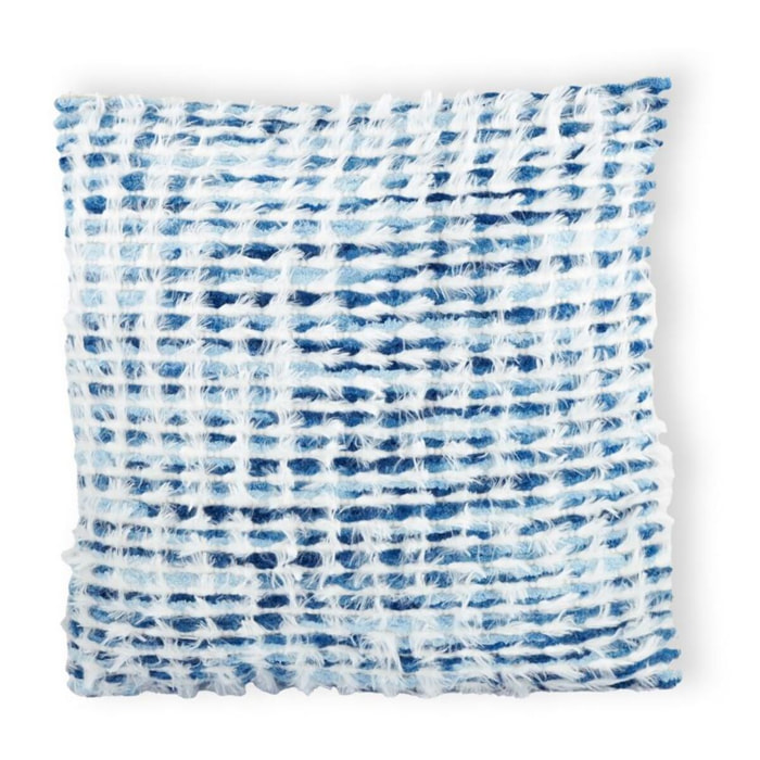 Cuscino trapuntato in tessuto blu 45x45 - Aura