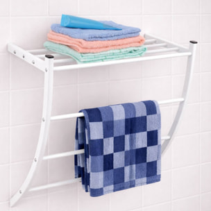 Soporte de pared para toallas en color Blanco de 49x23x38cm