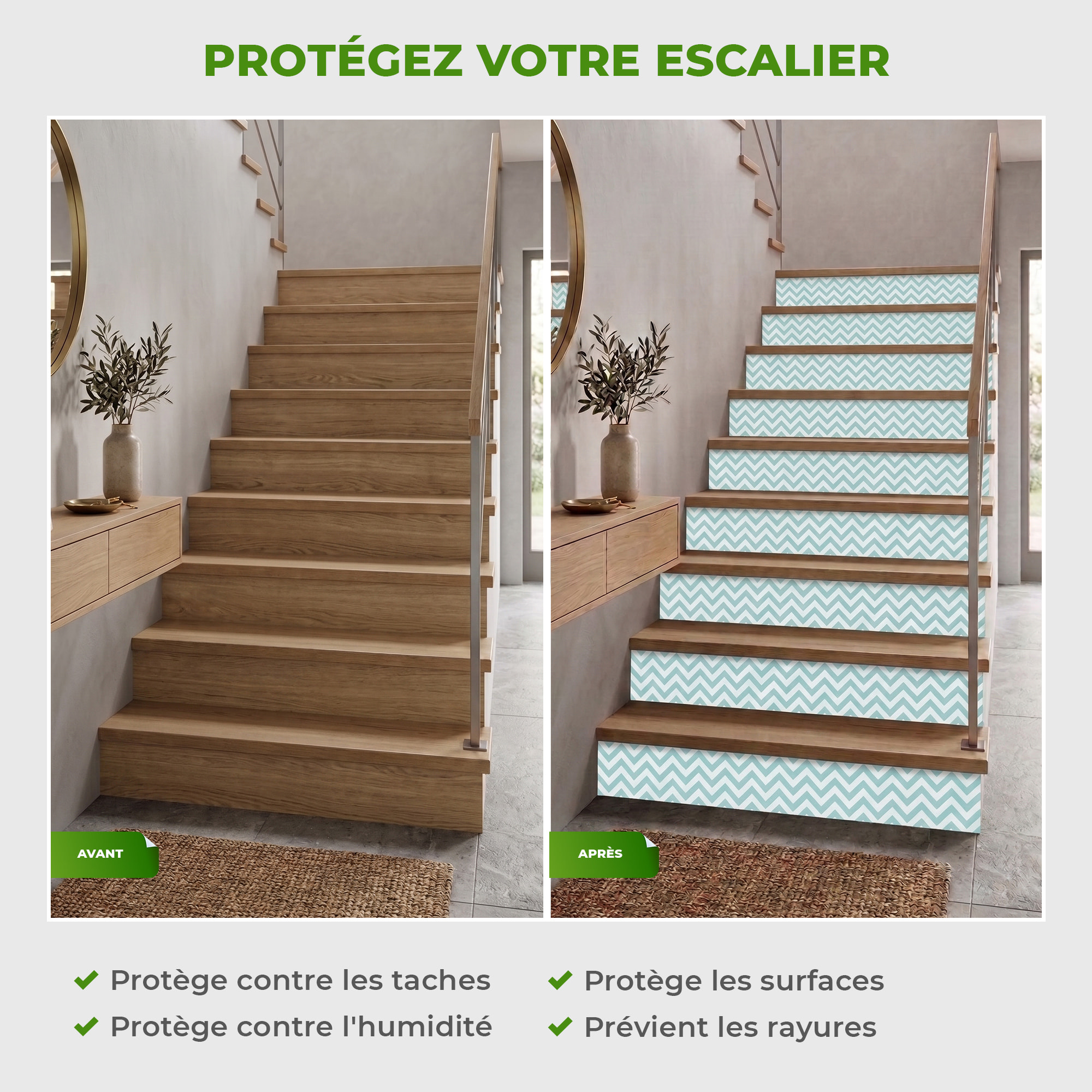 Stickers adhésifs escalier carrelages | Sticker Autocollant contremarche Carreaux de ciment carrelages adhésif - ADALBERT