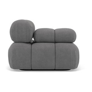 Ruby - module d'assise gauche en velours texturé - Gris