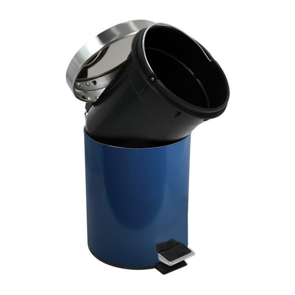 Poubelle à pédale Inox 3L Bleu MSV