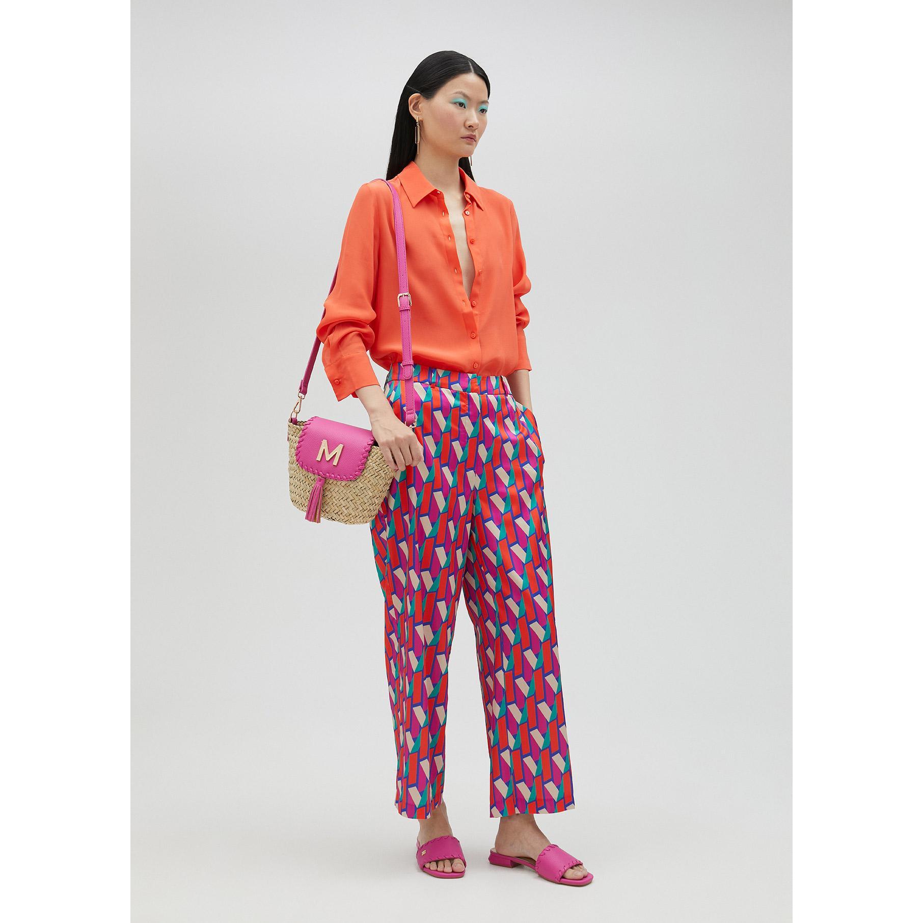 Pantaloni palazzo logo multicolore