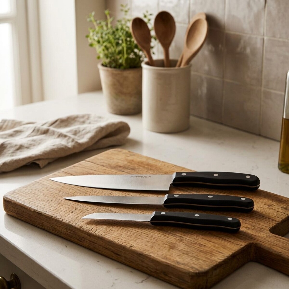 Ensemble de 3 couteaux de cuisine 20, 22 et 31 cm Nirosta