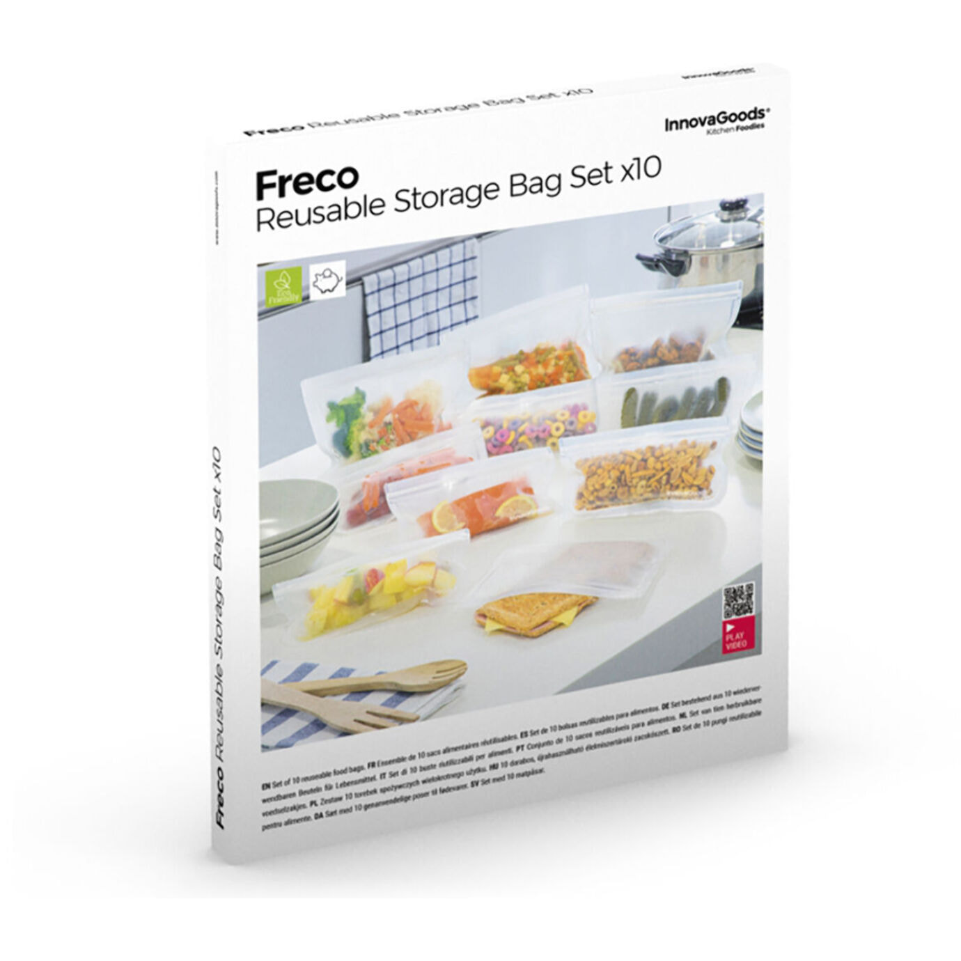 Set de Bolsas Reutilizables para Alimentos Freco InnovaGoods 10 Piezas