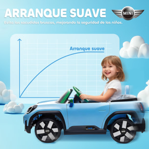 Coche Eléctrico para Niños de +3 Años, MINI Concept Aceman, Coche de Batería 12V, con Bluetooth, Mando a Distancia 2,4 G, Motor Doble, Suspensión Trasera, Faros, Música, USB, Azul