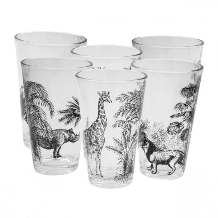 Lot de 6 verres, SAVANA