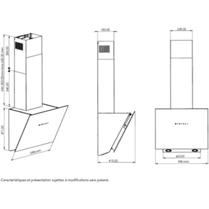 Hotte décorative murale inclinée AIRLUX AHMI671BK