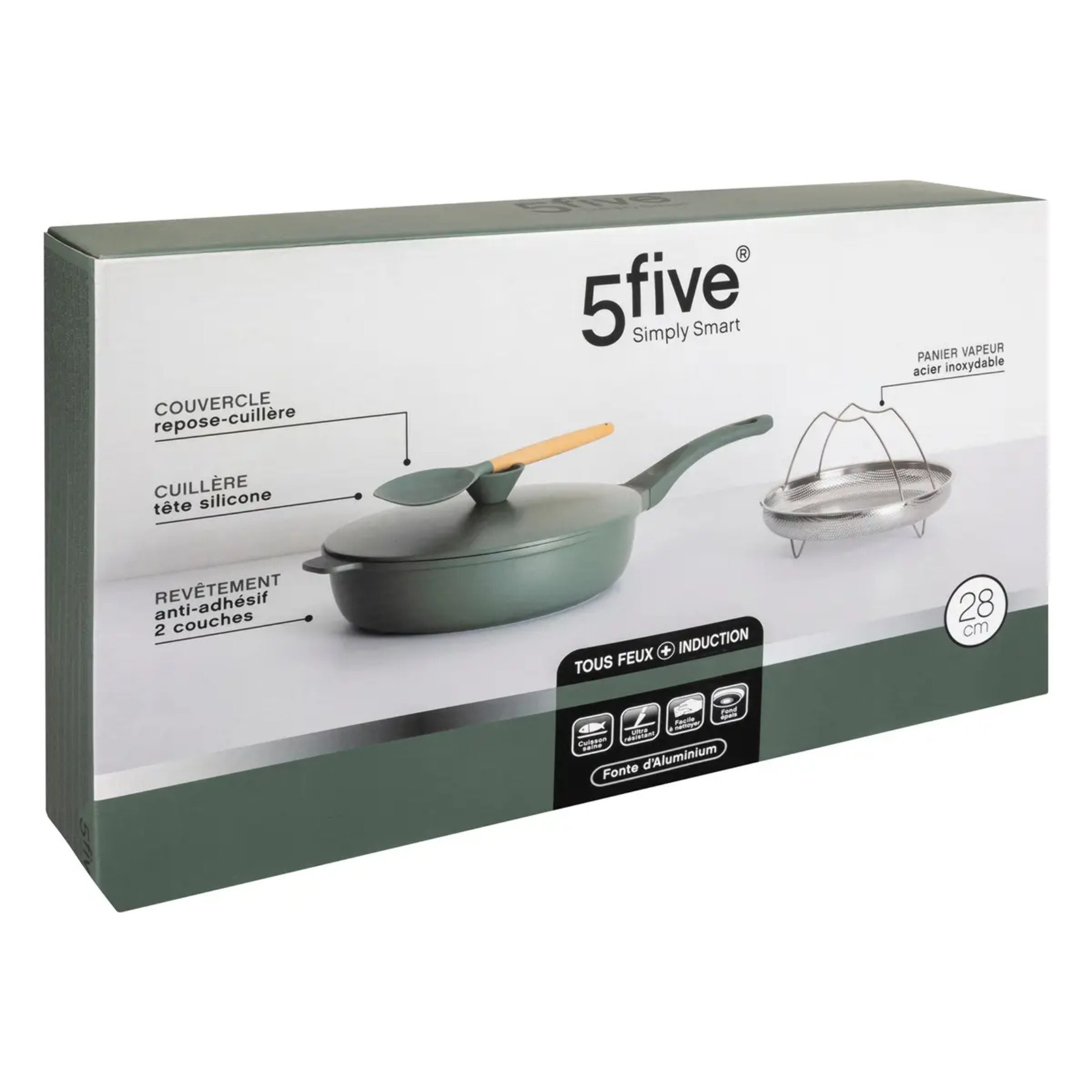 Sauteuse D28cm en fonte d'aluminium vert
