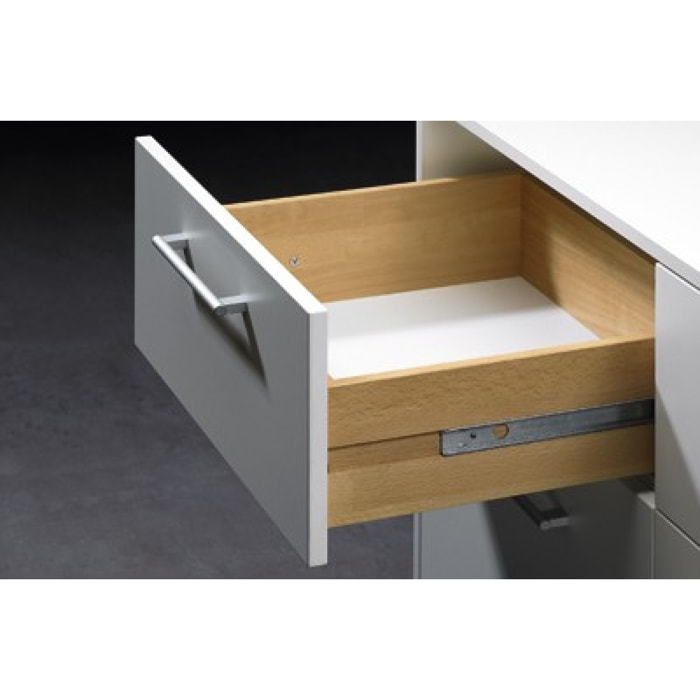 Paire de coulisses à billes KA 270 HETTICH - Rainure 27 mm - L.550 mm - Pour tiroir 350 à 550 mm - 25156
