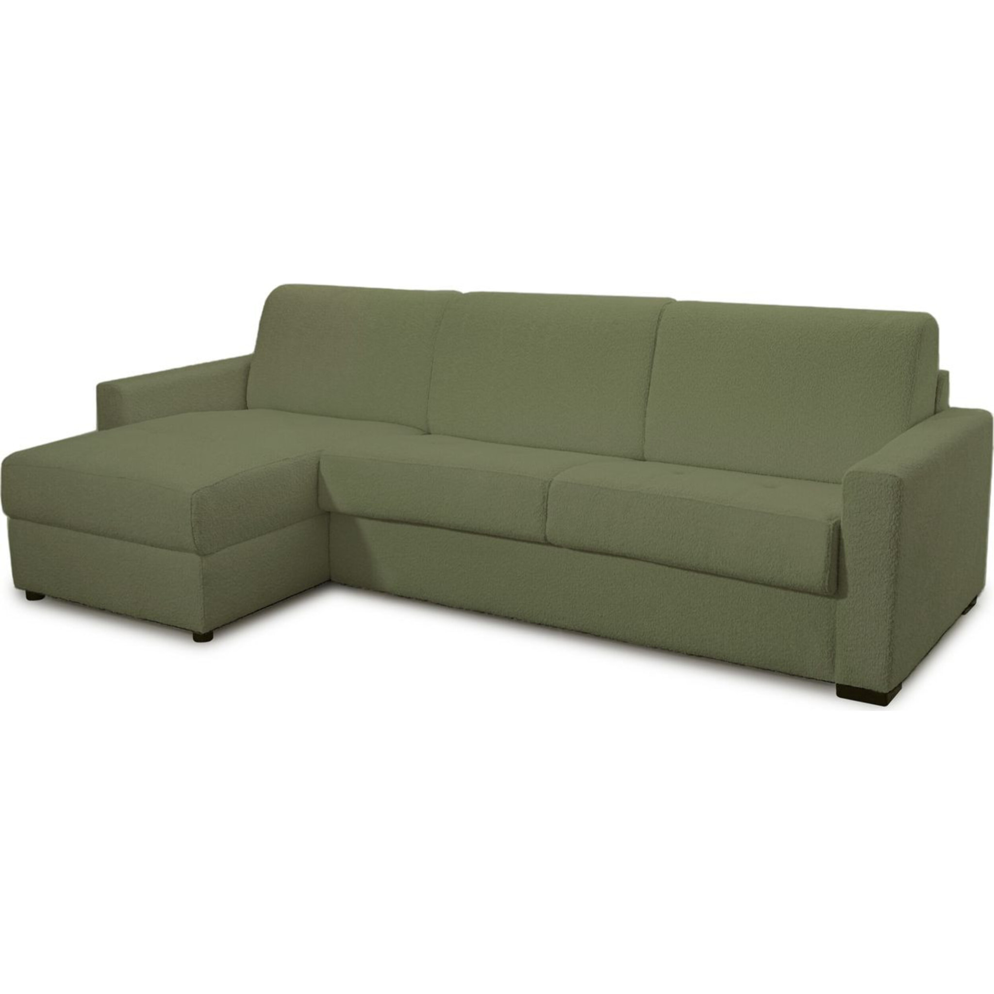 Canapé d'angle convertible express 5 places en tissu bouclette - PALOMA