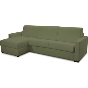 Canapé d'angle convertible express 5 places en tissu bouclette - PALOMA