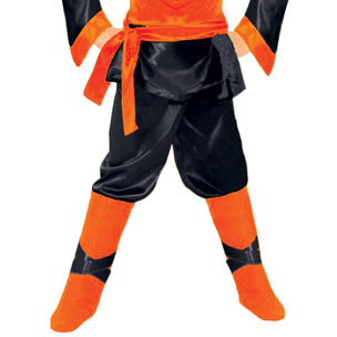 Costume Travestimento Carnevale Dragon Ninja Shaolin Nero Bambino