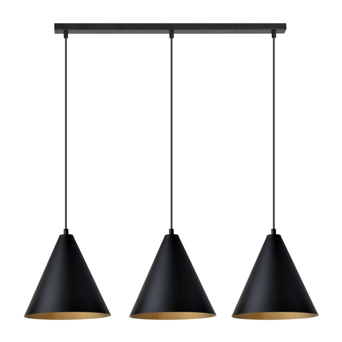 Lampada a sospensione REBEL in acciaio nero e oro