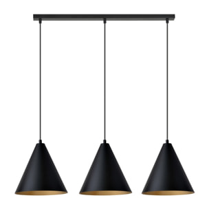 Lampada a sospensione REBEL in acciaio nero e oro