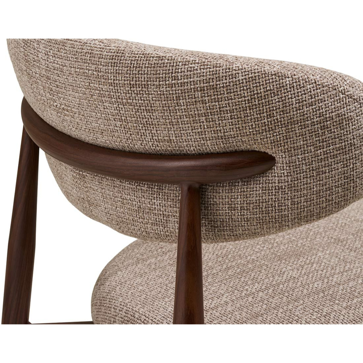 Eddie - lot de 2 chaises en tissu texturé - pieds en acier effet bois - Marron / Beige