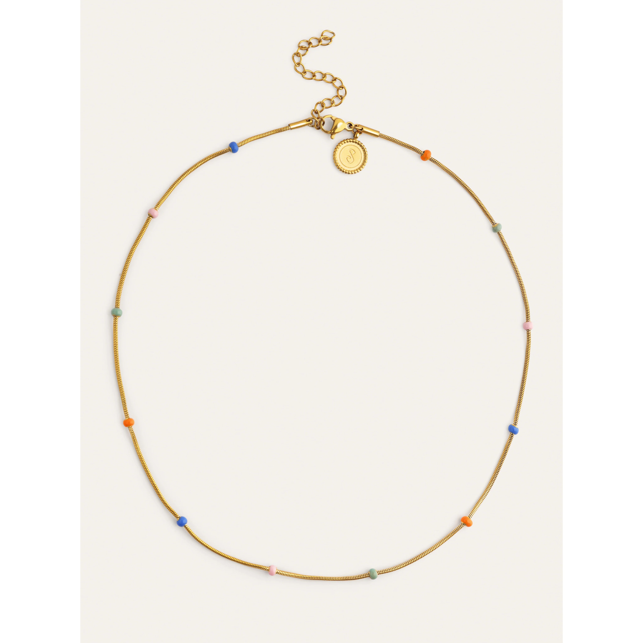 Collar Carla Enamel Acero Baño Oro