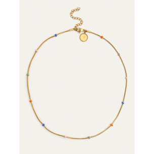 Collar Carla Enamel Acero Baño Oro