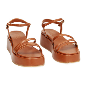 Zeppe marroni, platform 5 cm