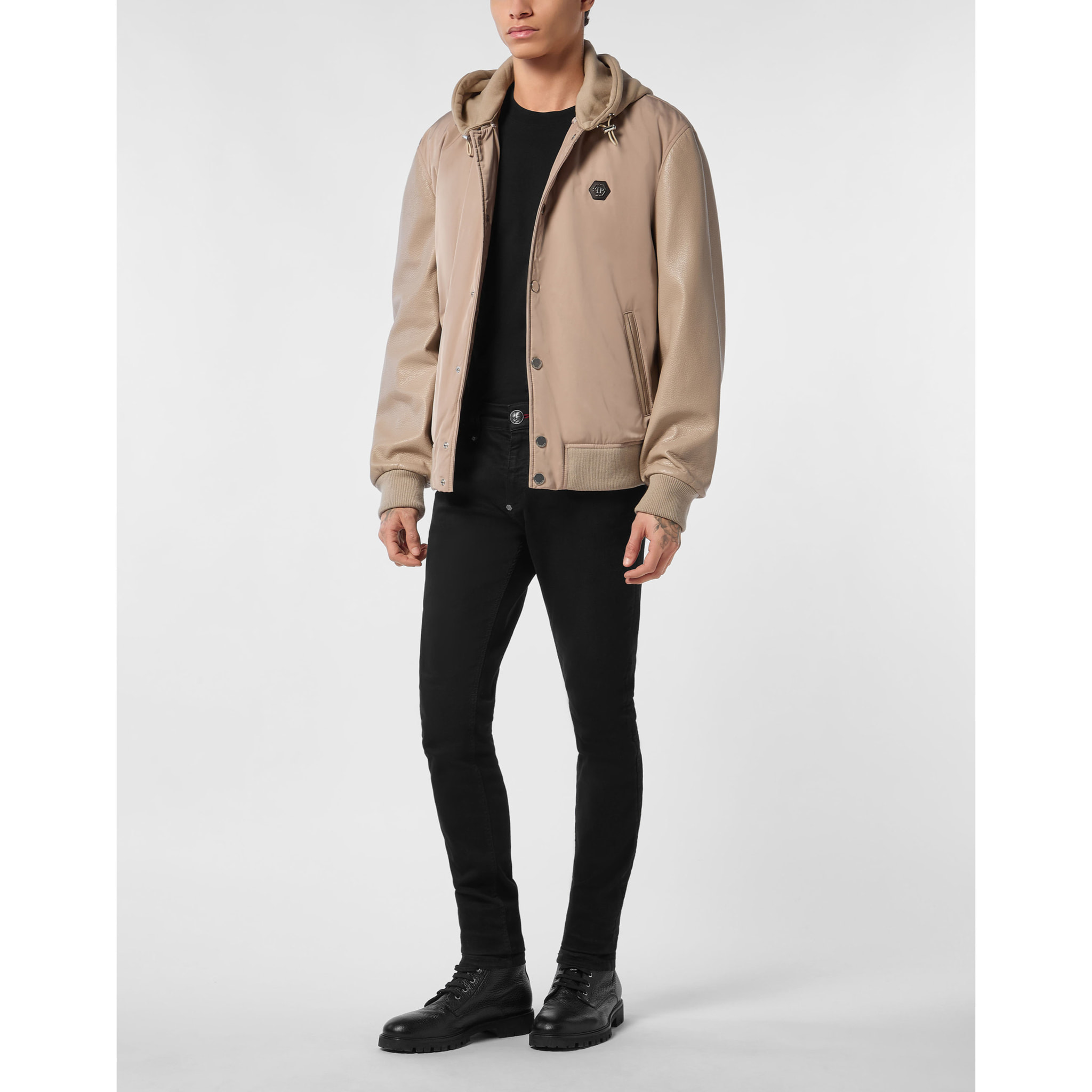 PHILIPP PLEIN Bomber de cuero &AMP
