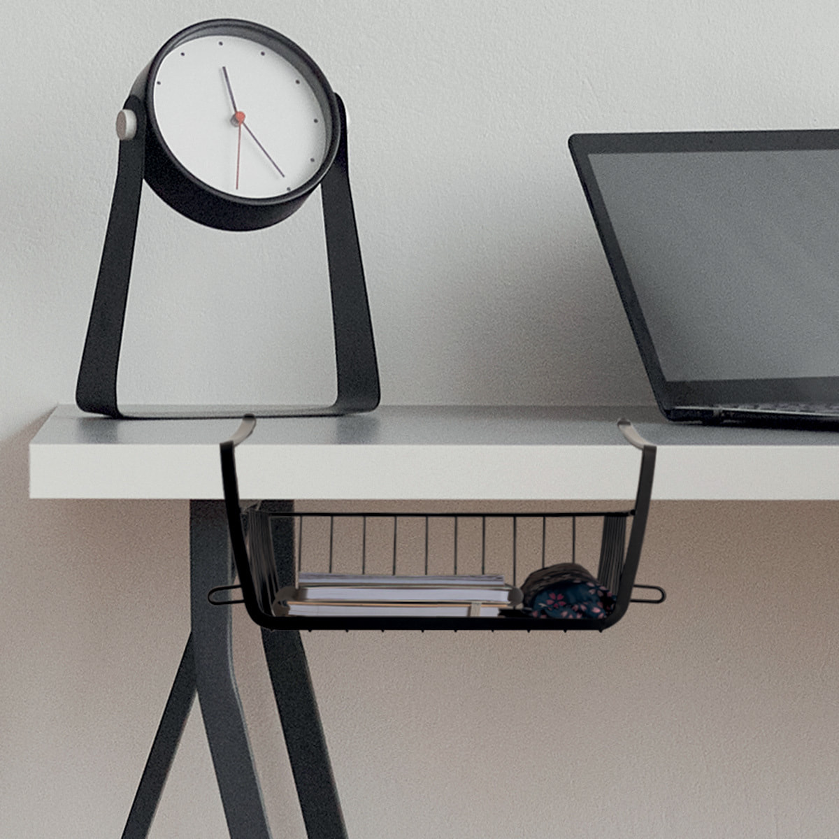 Panier de rangement à suspendre 51,5cm noir