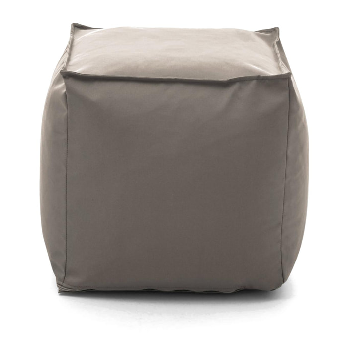 Pouf Annalaura, Pouf multifunzione, 100% Made in Italy, Poltroncina relax in tessuto imbottito, Cm 45x45h45, Tortora