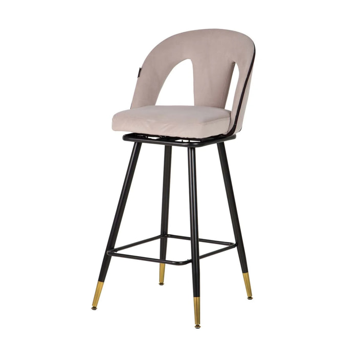 Taburete Bar Velvet Gris Harbor 46x53x106 Cm