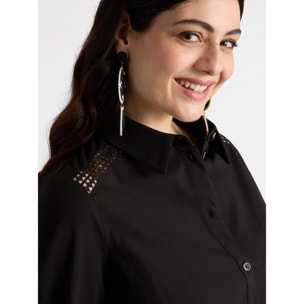Fiorella Rubino - Camicia con bordi a-jour - Nero