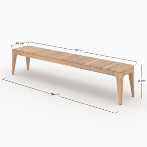 Banc de jardin en bois de teck recyclé 5 personnes - Nonza