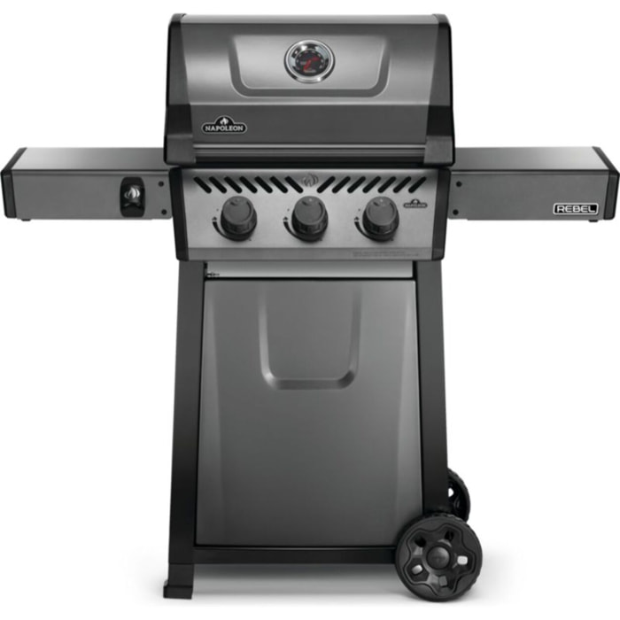 Barbecue gaz NAPOLEON Freestyle F365PGT-FR gris noir 3 brûleurs sur chariot, 51x45 cm