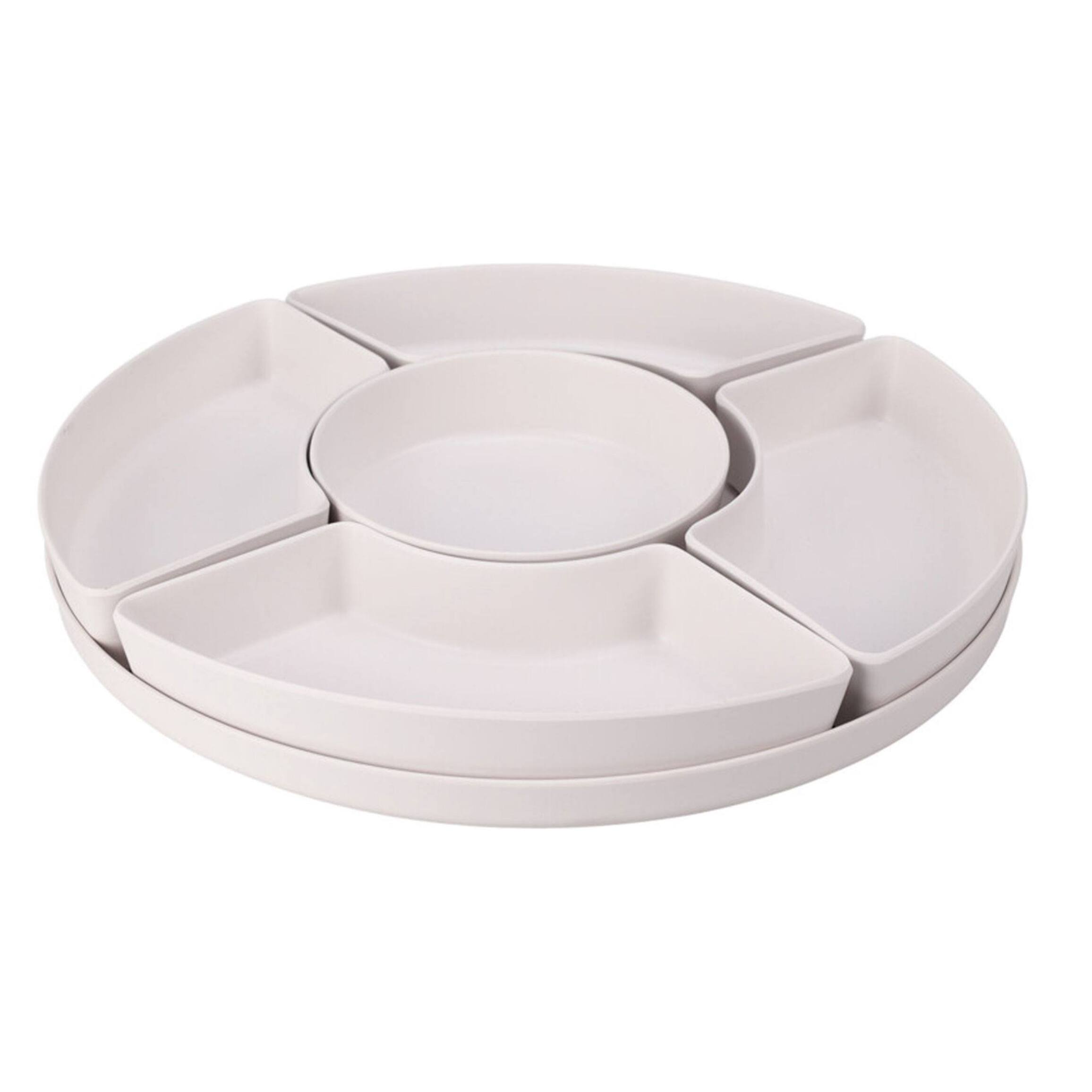 bandeja melamina en 2 colores blanco y gris