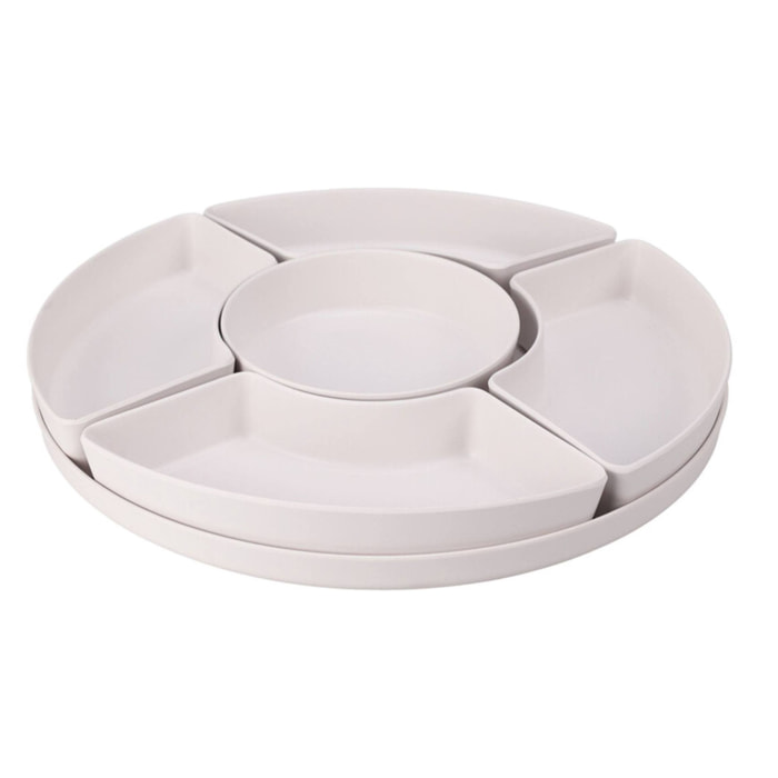 bandeja melamina en 2 colores blanco y gris