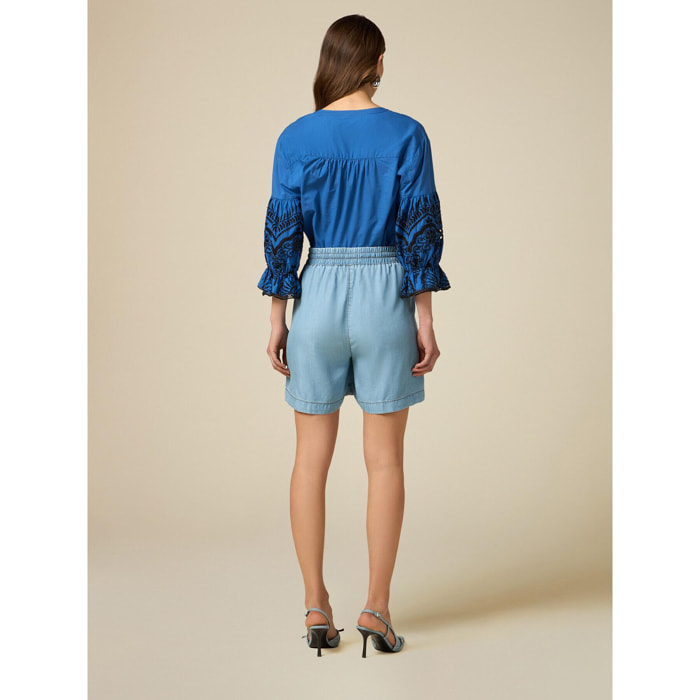 Oltre - Shorts de tencel - Light - blue