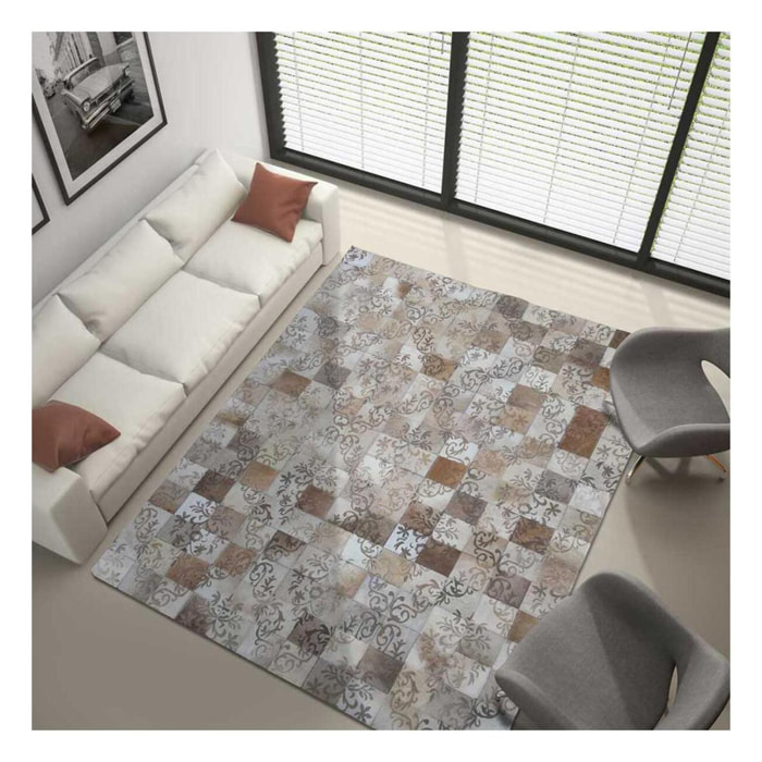 Tapis peau de vache kilim fait main BUPE