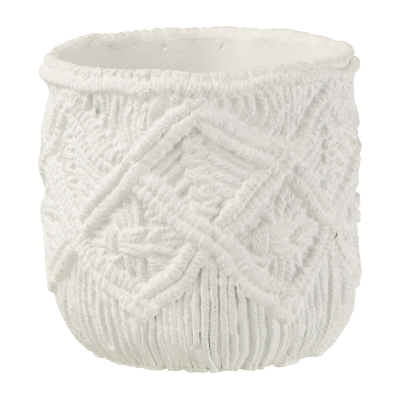 J-Line cache-pot Quadrillé - ciment - blanc - Ø 15.5 cm