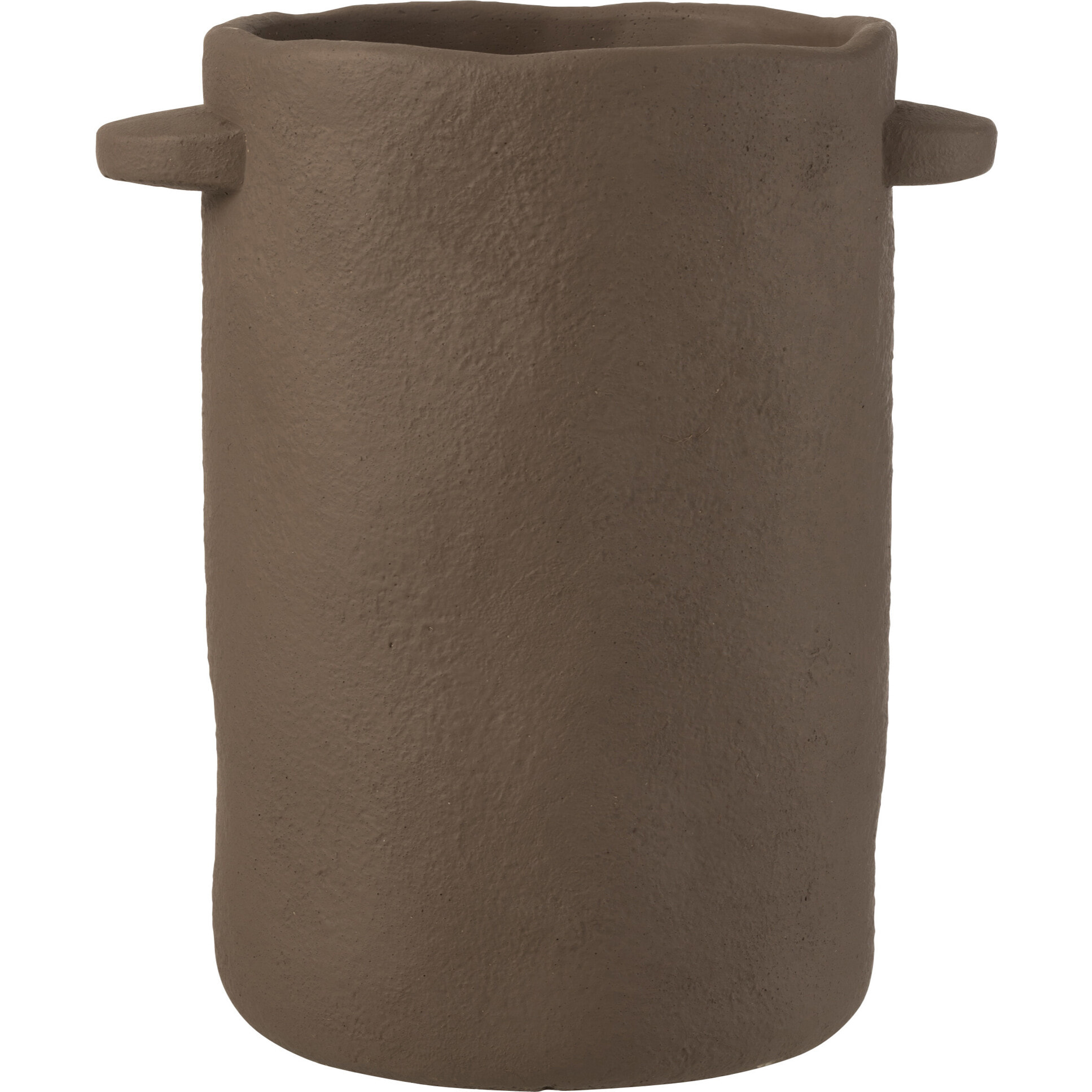 J-Line cache-pot Gustave Allongé - ciment - marron foncé - Ø 20.5 cm