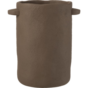 J-Line cache-pot Gustave Allongé - ciment - marron foncé - Ø 20.5 cm