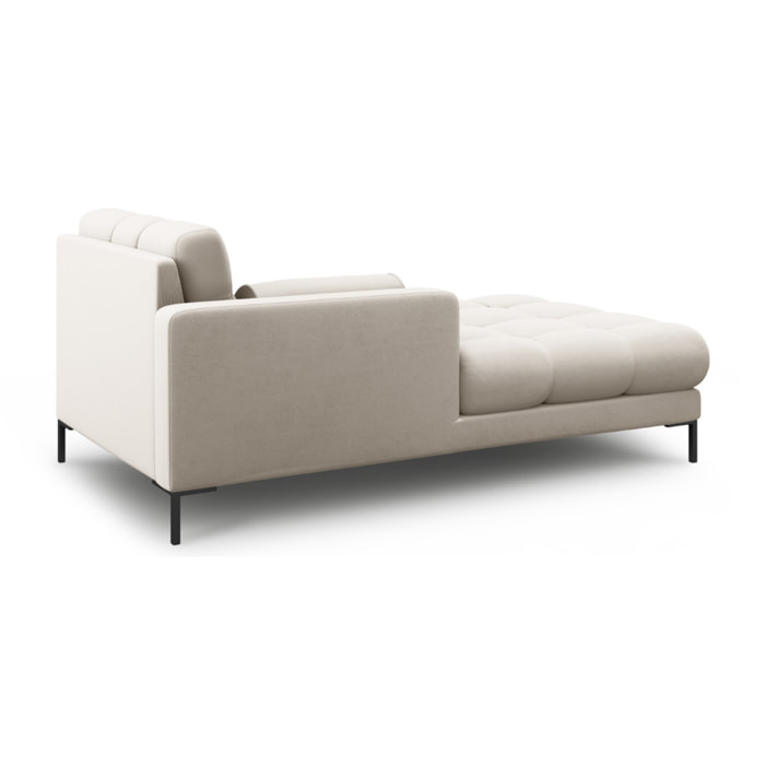 Méridienne gauche "Bali" en tissu structurel beige