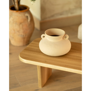 Table basse en bois massif de peuplier avec deux pieds de 95cm Hauteur: 30 Longueur: 95 Largeur: 45