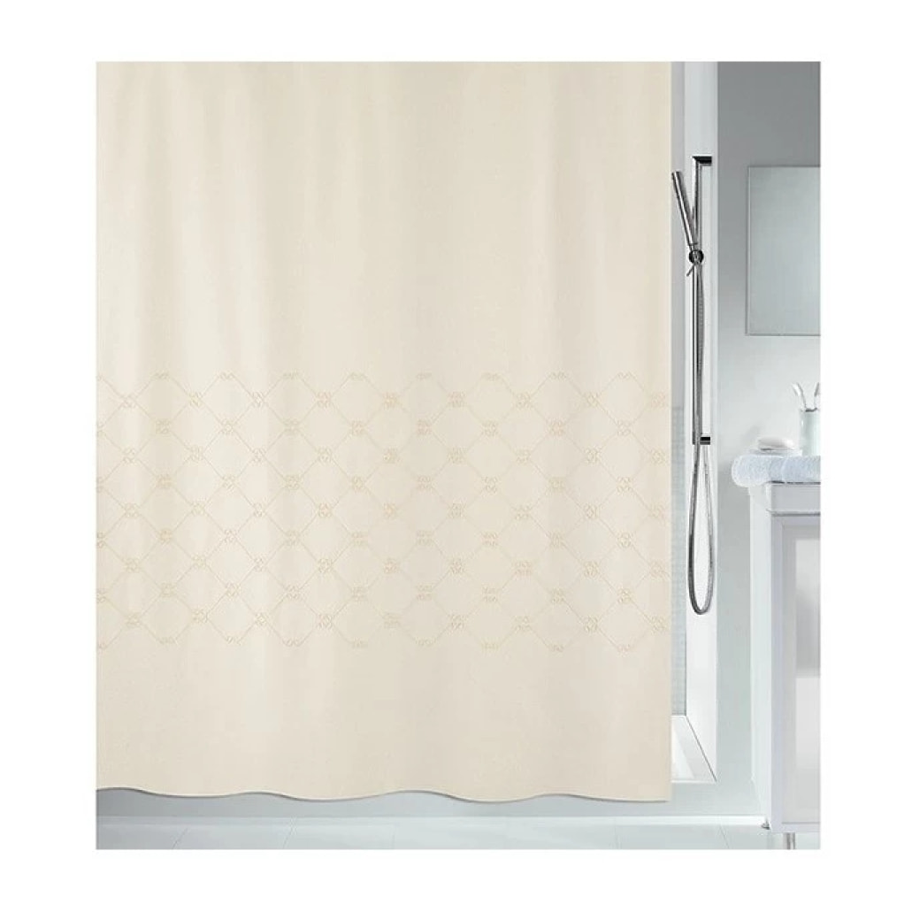 Rideau de douche Polyester TRENTO 180x200cm Beige brodé Spirella