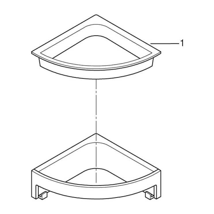 GROHE QuickFix - Start Cube - Tablette de douche d'angle - Finition chromée 41106000 (à visser ou à coller)