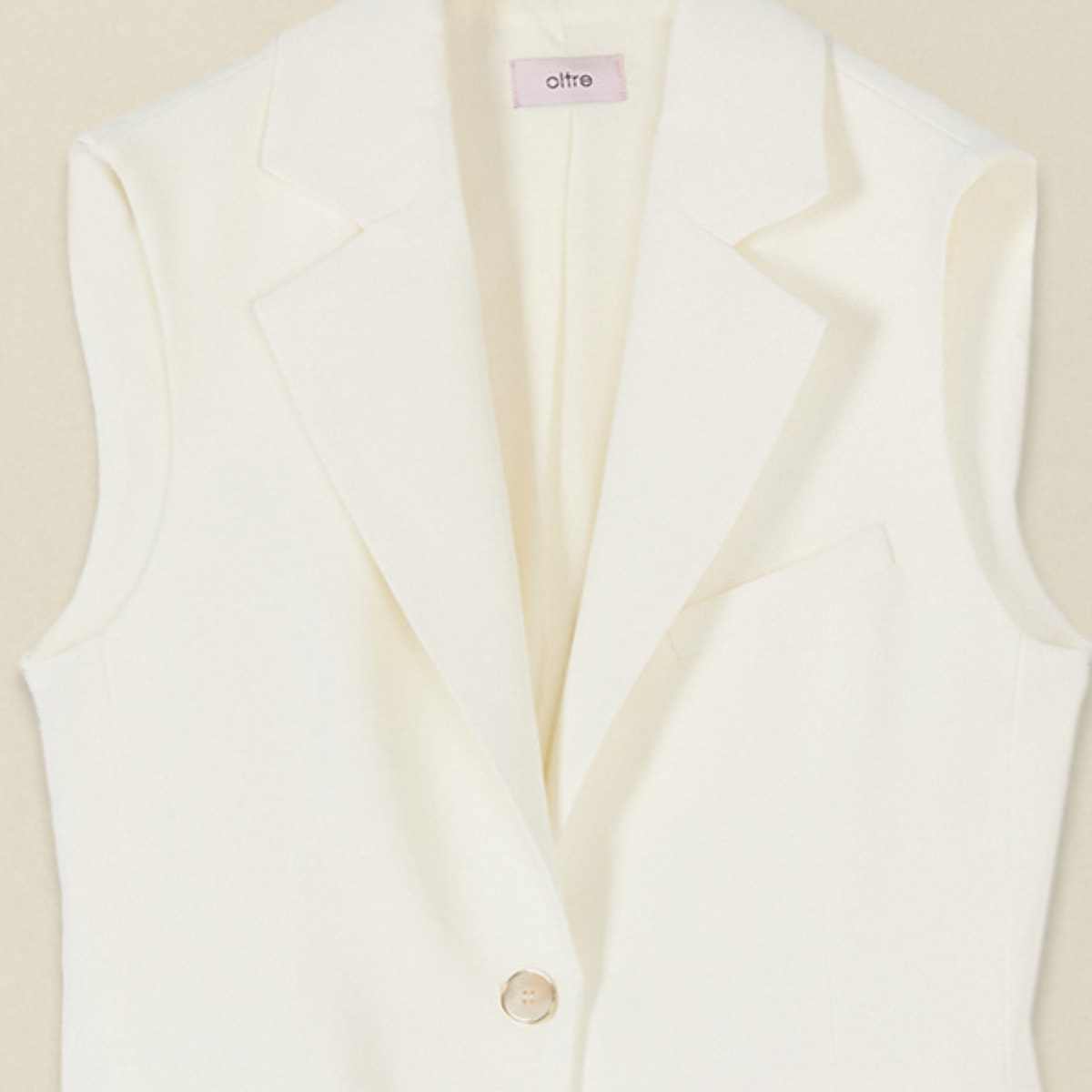 Oltre - Gilet sartoriale in tessuto crêpe - Bianco